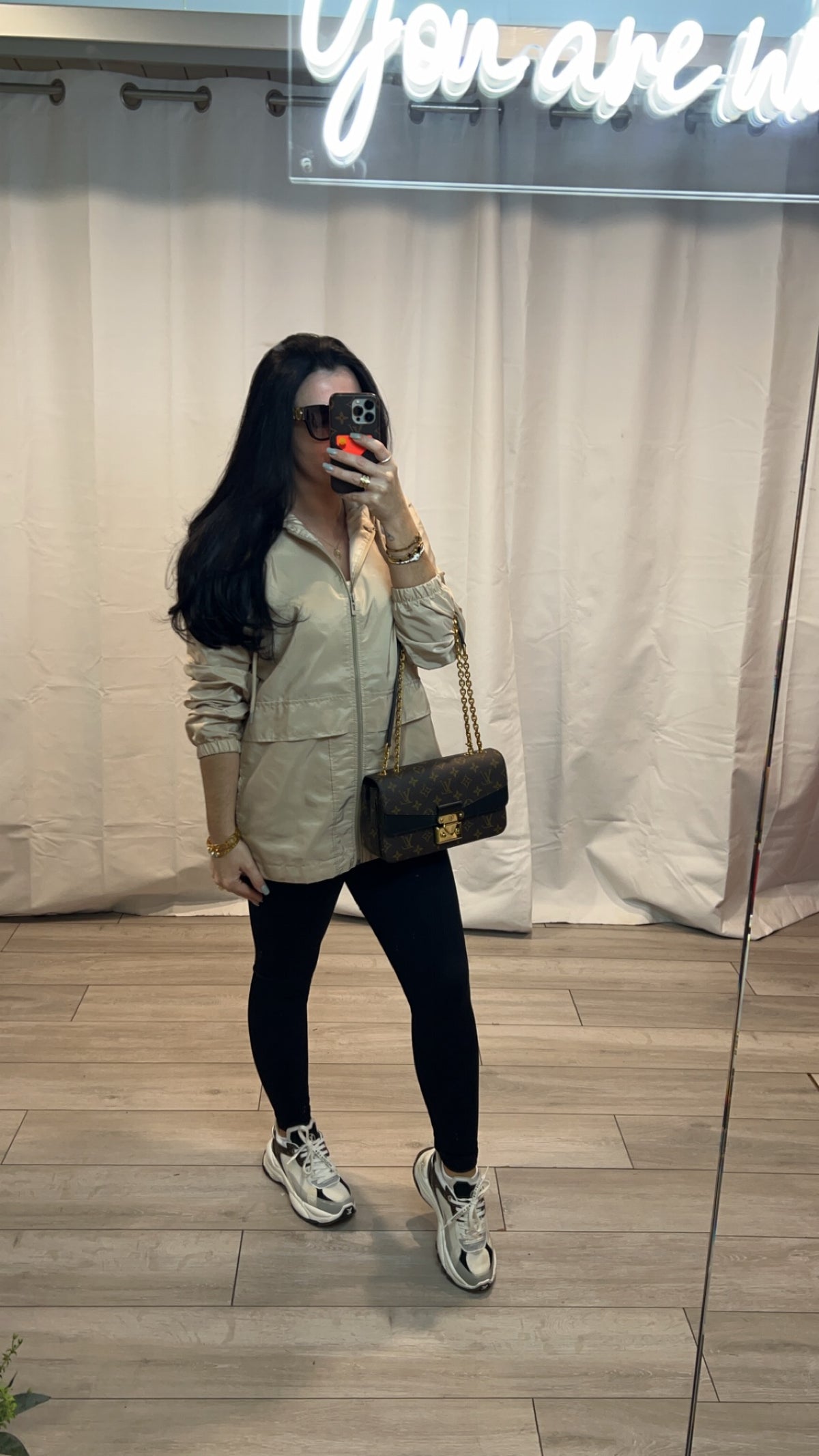 Beige Zip Windbreaker