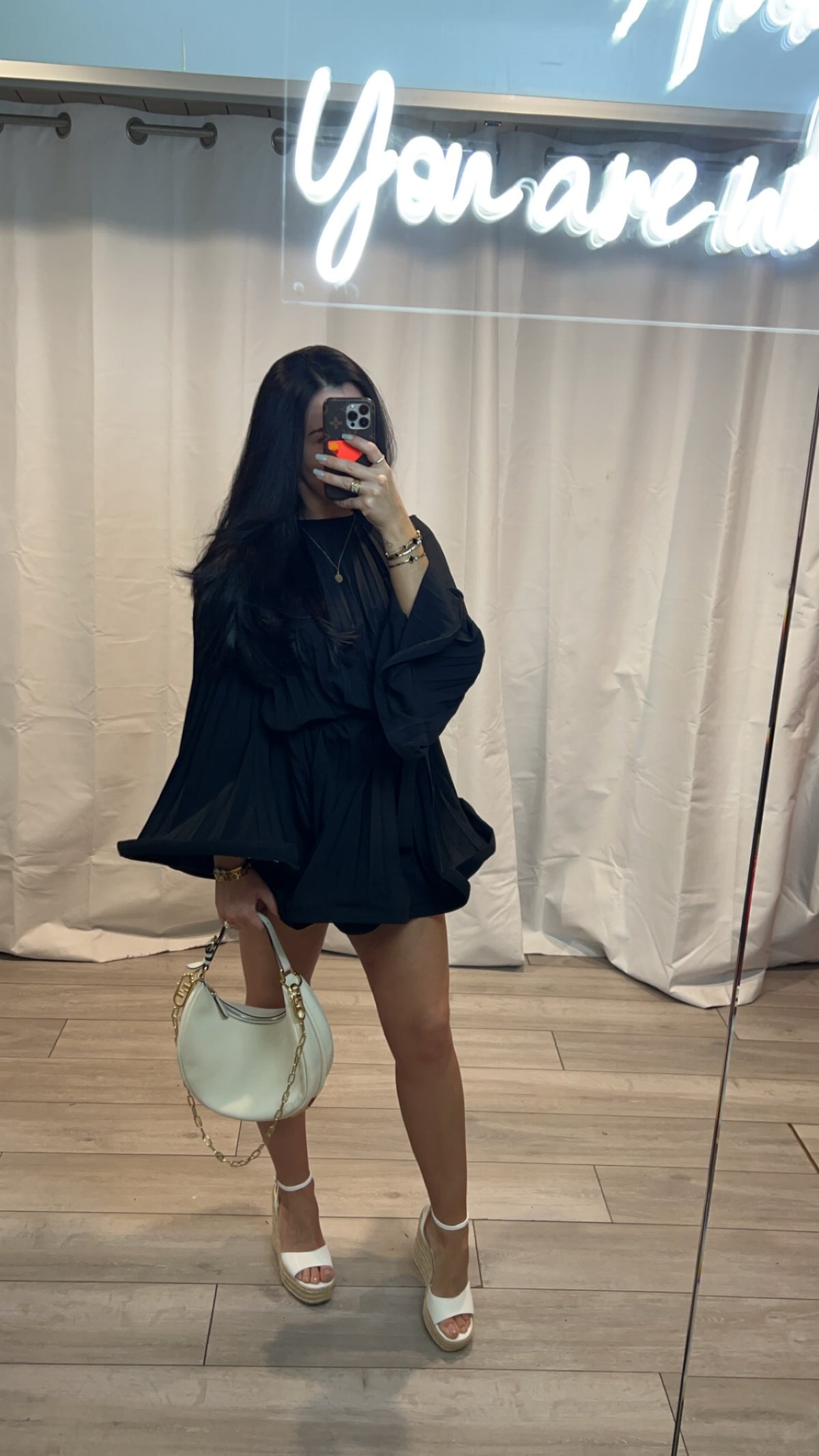 Ruffle Hem Belted Dress
