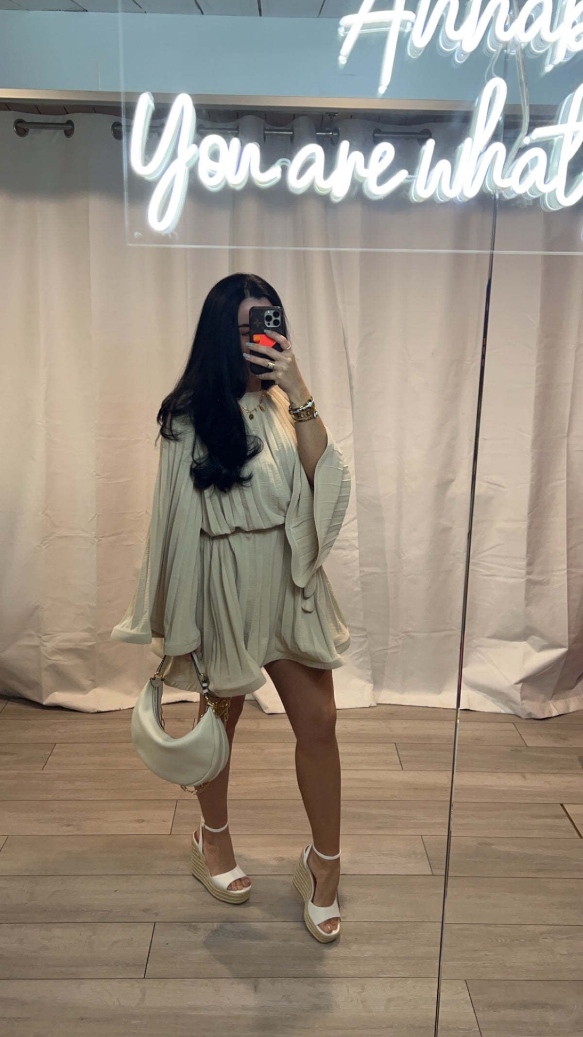 Ruffle Hem Belted Dress