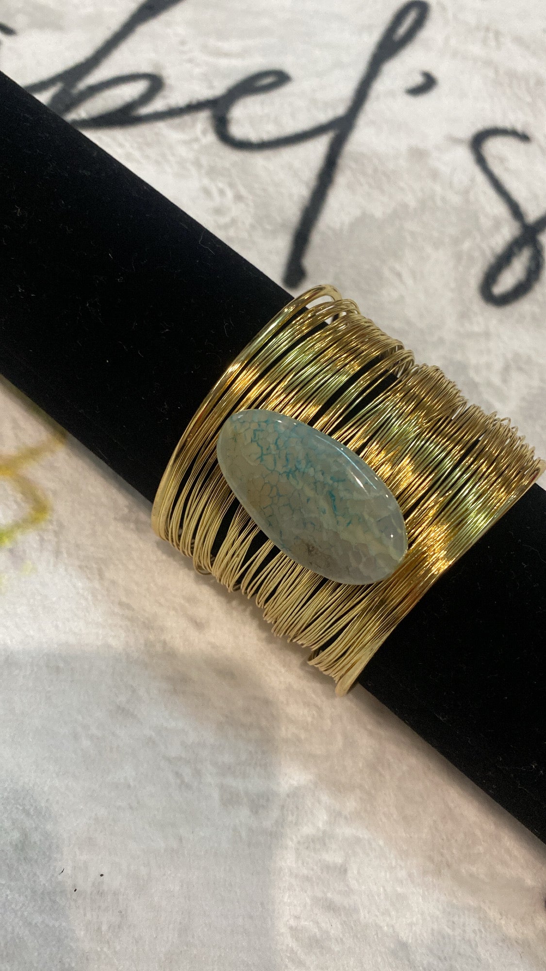 Gold Crystal Cuff
