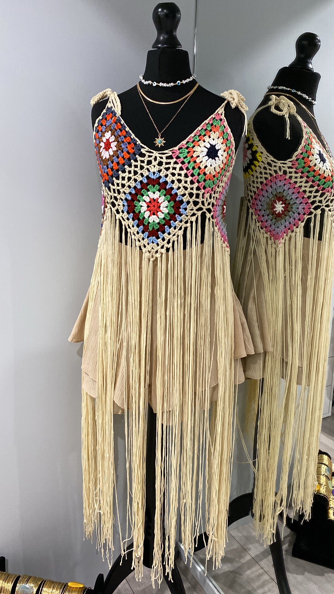 Flower Crochet Fringe Top