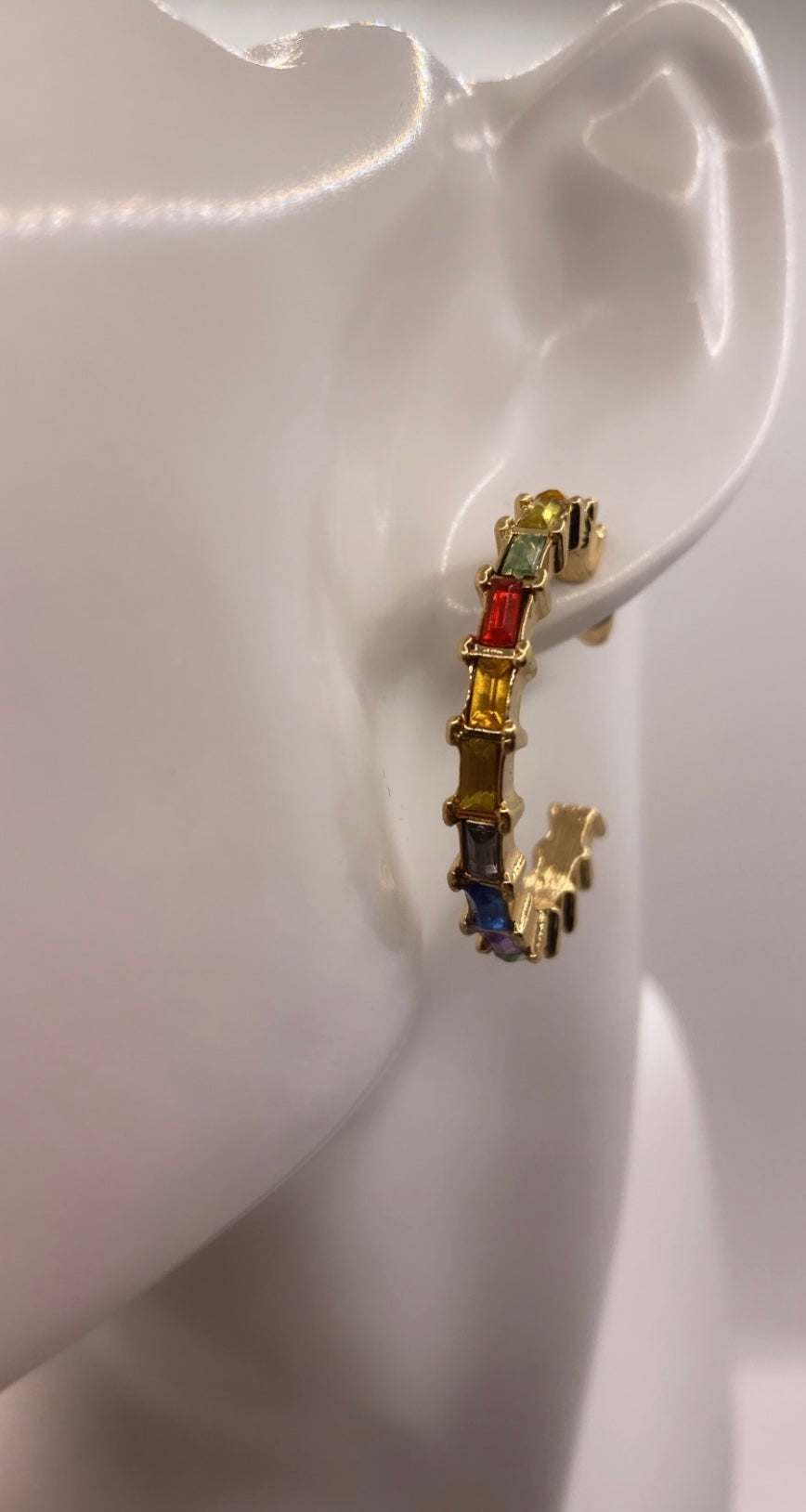 Rhinestone Coloured Hoop Thin