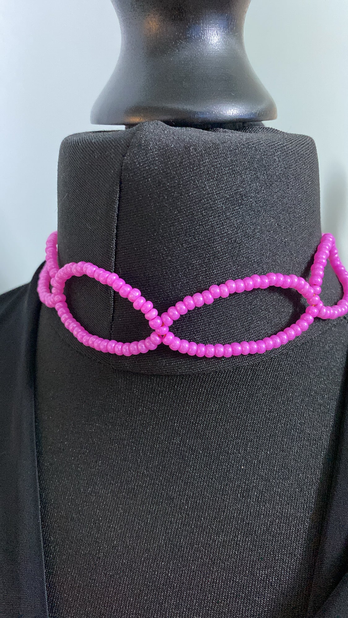 Pink Beaded Choker
