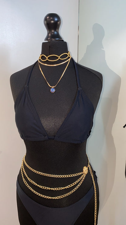Black Three Piece Bikini & Coverup