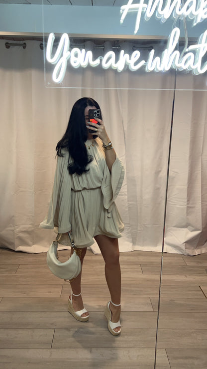 Ruffle Hem Belted Dress