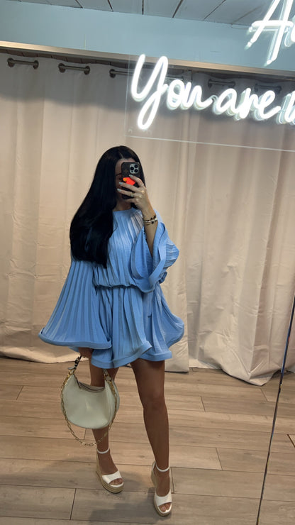 Ruffle Hem Belted Dress