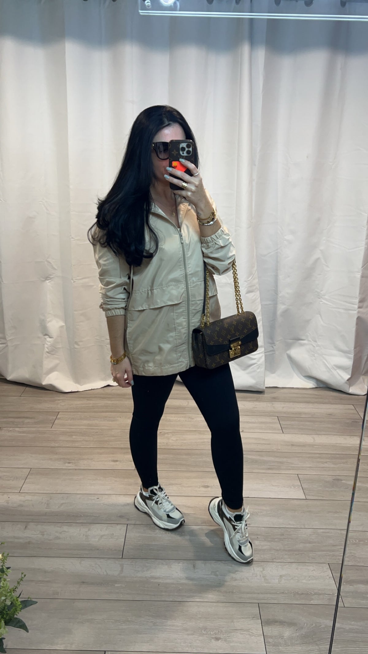 Beige Zip Windbreaker