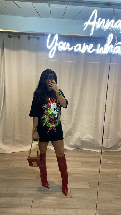 Rock & Roll Graphic Oversized T-Shirt