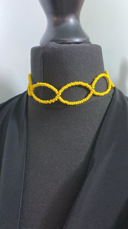 Yellow Beaded Choker