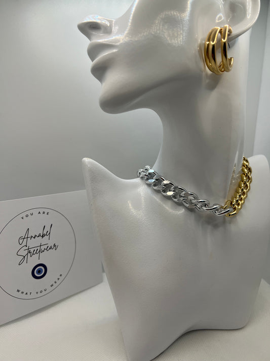 Dual Metal Chain Necklace