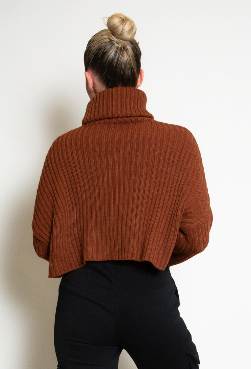 Cropped Roll Neck Jumper