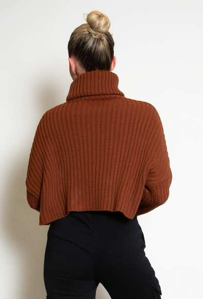 Cropped Roll Neck Jumper
